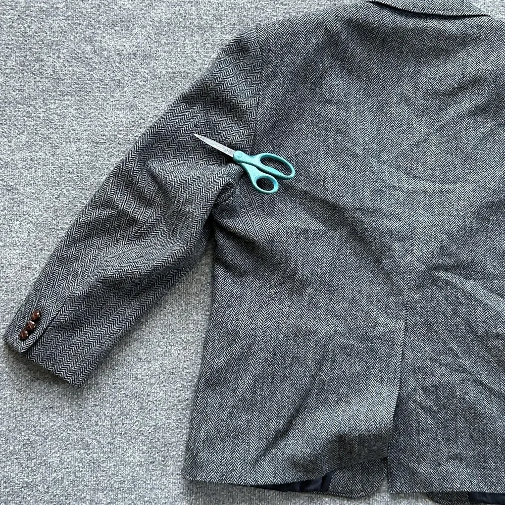 Vintage Orvis Harris Tweed Blazer Coat Mens 46 Wool Herringbone‎ 2 Button USA